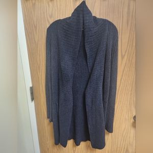 BAREFOOT DREAMS Cozychic Chevron Ribbed Cardigan Sweater Carbon Sz M. NW…